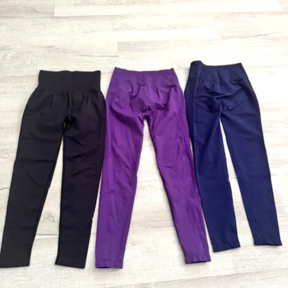 SET OF THREE Booty Enhancing Leggings - Medium